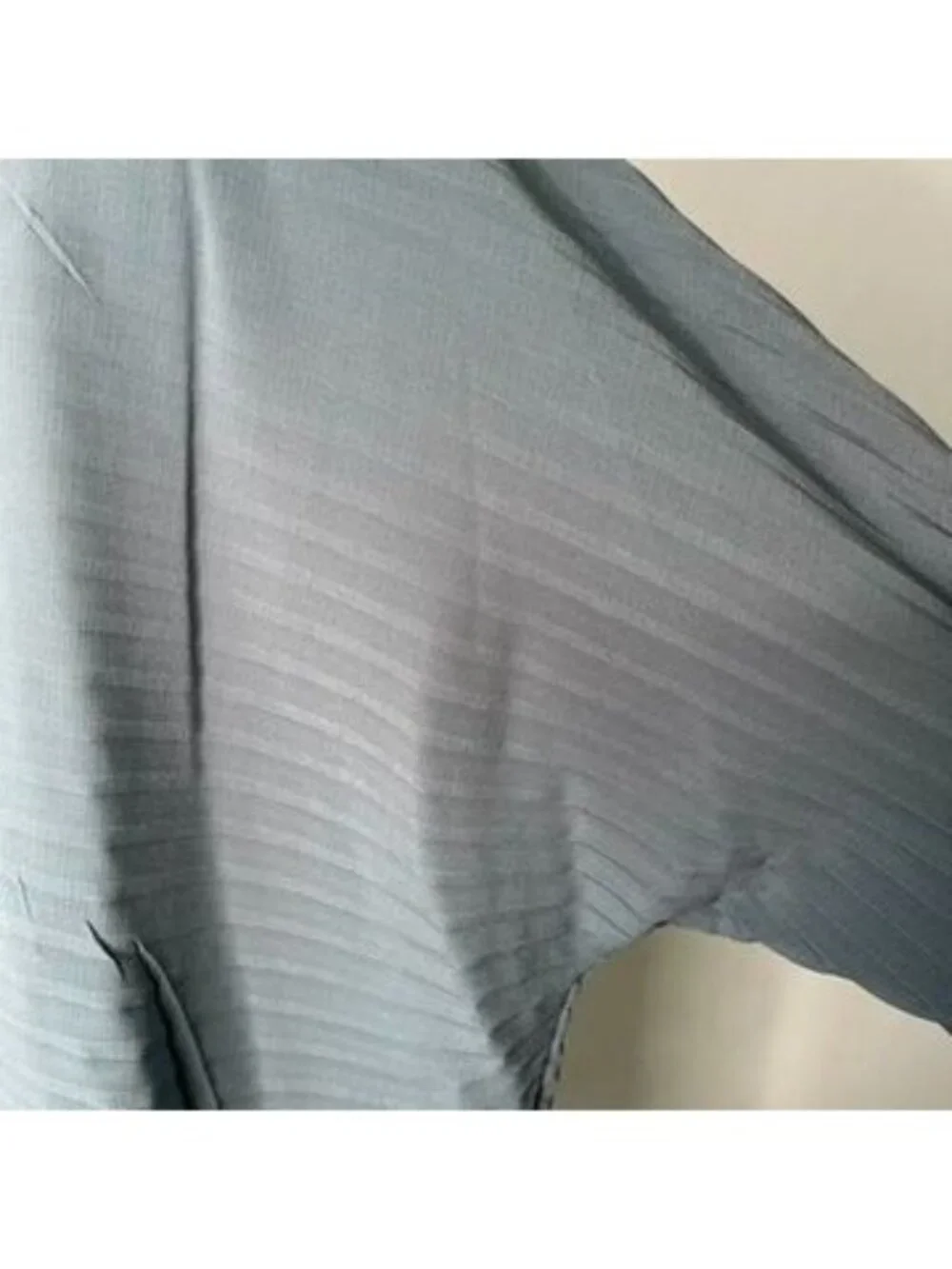 Babette San Francisco Pleated Tunic Shirt L Slate Blue Rare Retired Designer - Picture 8 of 10